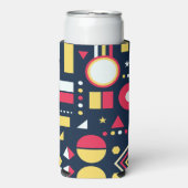 Meerkleurig geometrisch vormenpatroon seltzer blikjeskoeler (Seltzer Voorkant)