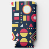 Meerkleurig geometrisch vormenpatroon seltzer blikjeskoeler (Voorkant)