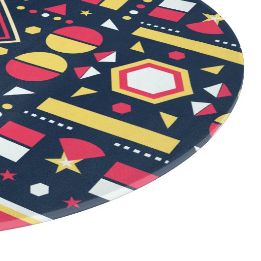 Meerkleurig geometrisch vormenpatroon snijplank (Hoek)