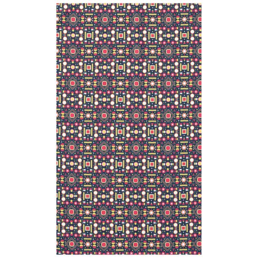 Meerkleurig geometrisch vormenpatroon tafelkleed (Voorkant)