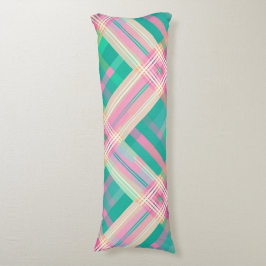 Meerkleurig geruit ontwerp lichaamskussen (Voorkant Verticaal)
