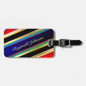 Meerkleurig gestreept (2 zijkanten) bagagelabel (Voorkant horizontaal)