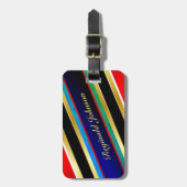 Meerkleurig gestreept (2 zijkanten) bagagelabel (Voorkant verticaal)