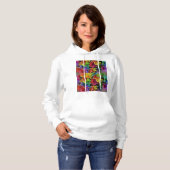 Meerkleurig, gestreken overhemd met Floral (wit) Hoodie (Voorkant volledig)