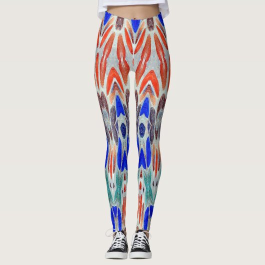 Meerkleurig gestructureerde "Ratti_Creative_Arts" Leggings (Voorkant)