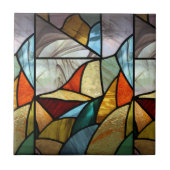 Meerkleurig glas Abstract Tegeltje (Voorkant)
