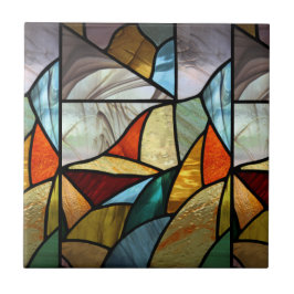 Meerkleurig glas Abstract Tegeltje