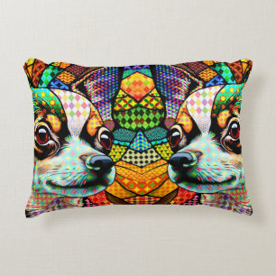 Meerkleurig Glas in lood Chihuahua Dog 171 Accent Kussen