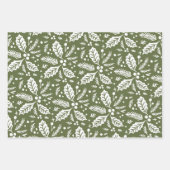 Meerkleurig handschrift Holly Berry Pattern Inpakpapier Vel (Voorkant 3)
