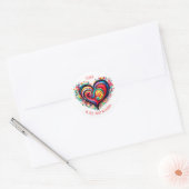 Meerkleurig hart - Liefde is het enige dat telt - Ronde Sticker (Envelop)