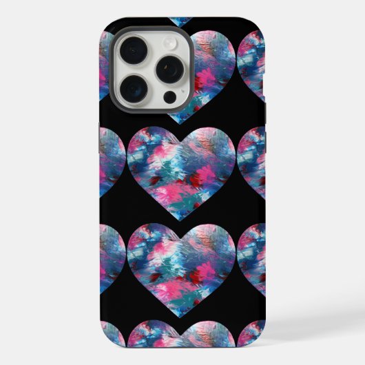 Meerkleurig Hart Schilderen op Hout iPhone Hoesje (Achterkant)