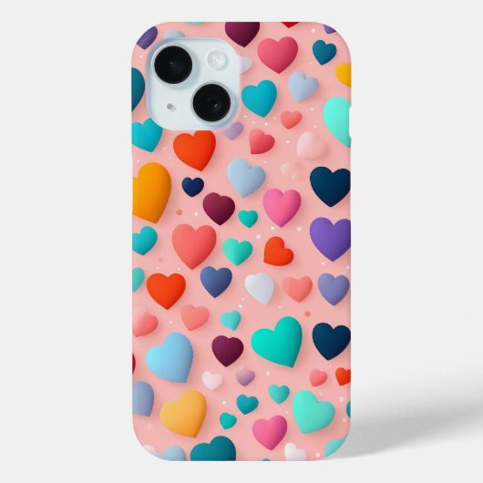 Meerkleurig hartpatroon Case-Mate iPhone case (Achterkant)