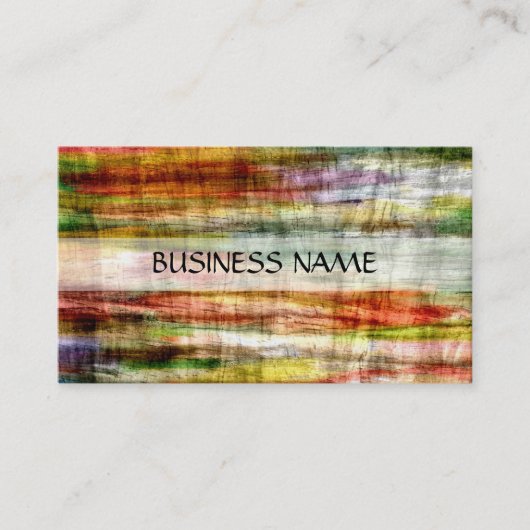  Meerkleurig Hout Kunst Visitekaartje (Voorkant)