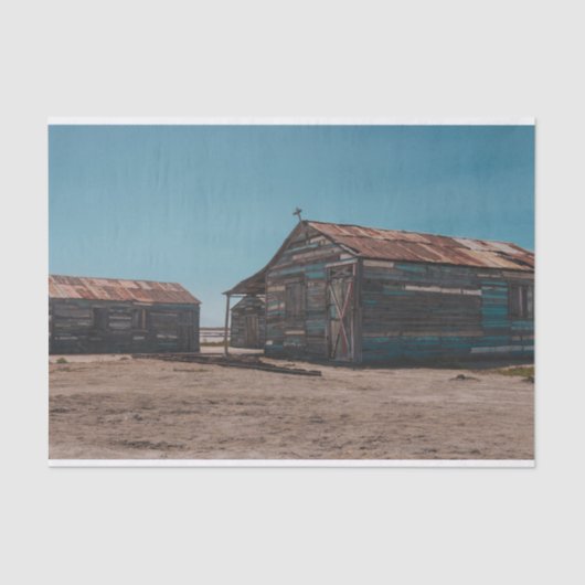 Meerkleurig Houtschuur met Christelijk Kruis Tissuepapier (Voorkant)