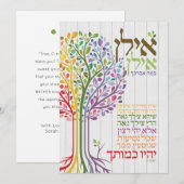 Meerkleurig Judaica Hebreeuws, zonder flesjes Feestdagenkaart (Voorkant / Achterkant)