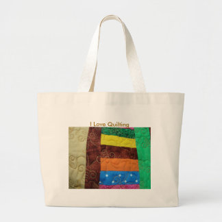 Meerkleurig kantelblok, ik hou van kantelen grote tote bag