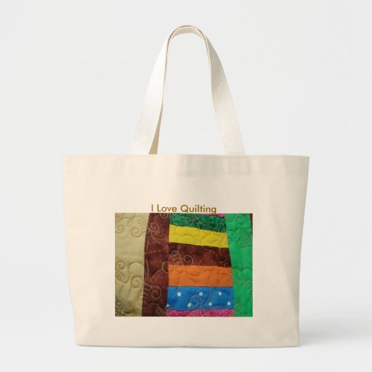Meerkleurig kantelblok, ik hou van kantelen grote tote bag (Voorkant)