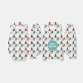 Meerkleurig kerstboompatroon bedankdoosjes (Uitgevouwen)