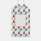 Meerkleurig kerstboompatroon cadeaulabel (Achterkant)