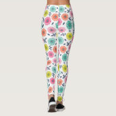 meerkleurig leuk bloemmotief leggings (Achterkant)