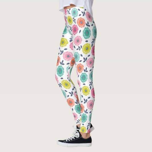 meerkleurig leuk bloemmotief leggings (Links)