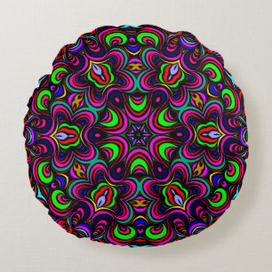 Meerkleurig mandala-patroon Ronde Pillow Rond Kussen