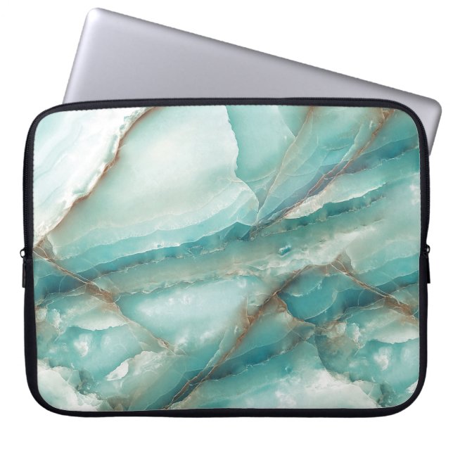 Meerkleurig marmer: Onyx-glaseffect. Laptop Sleeve (Voorkant)