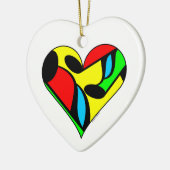 Meerkleurig Muzieknotitie Hartpatroon Keramisch Ornament (Links)