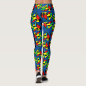 Meerkleurig Muzieknotitie Hartpatroon Leggings (Achterkant)