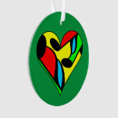 Meerkleurig Muzieknotitie Hartpatroon Ornament (voorkant)