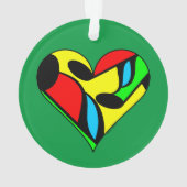 Meerkleurig Muzieknotitie Hartpatroon Ornament (achterkant)