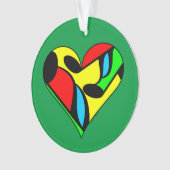 Meerkleurig Muzieknotitie Hartpatroon Ornament (voorkant)