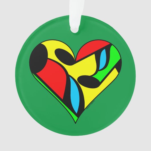 Meerkleurig Muzieknotitie Hartpatroon Ornament (voorkant)