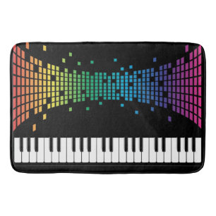 Meerkleurig muziekpianoinstrumenteel toetsenbord badmat