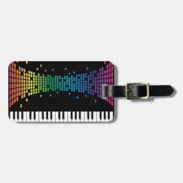 Meerkleurig muziekpianoinstrumenteel toetsenbord bagagelabel