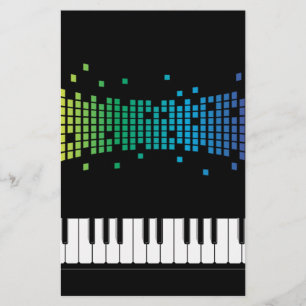 Meerkleurig muziekpianoinstrumenteel toetsenbord briefpapier