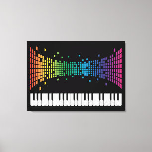 Meerkleurig muziekpianoinstrumenteel toetsenbord canvas afdruk