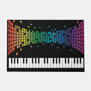 Meerkleurig muziekpianoinstrumenteel toetsenbord deurmat