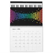Meerkleurig muziekpianoinstrumenteel toetsenbord kalender (Mar 2026)