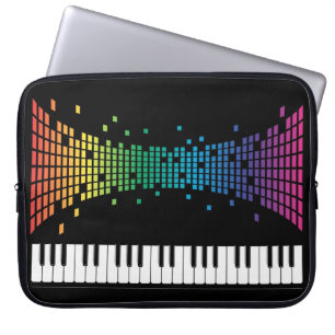 Meerkleurig muziekpianoinstrumenteel toetsenbord laptop sleeve