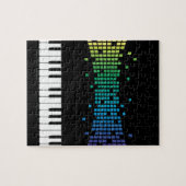 Meerkleurig muziekpianoinstrumenteel toetsenbord legpuzzel (Horizontaal)