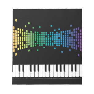 Meerkleurig muziekpianoinstrumenteel toetsenbord notitieblok