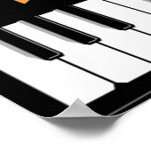 Meerkleurig muziekpianoinstrumenteel toetsenbord poster (Hoek)