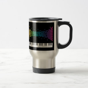 Meerkleurig muziekpianoinstrumenteel toetsenbord reisbeker