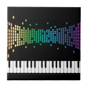 Meerkleurig muziekpianoinstrumenteel toetsenbord tegeltje