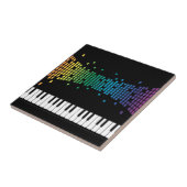 Meerkleurig muziekpianoinstrumenteel toetsenbord tegeltje (Zijkant)
