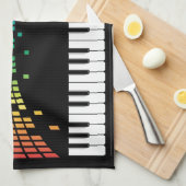 Meerkleurig muziekpianoinstrumenteel toetsenbord theedoek (Quarter Fold)