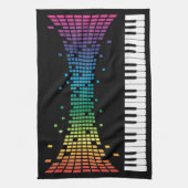 Meerkleurig muziekpianoinstrumenteel toetsenbord theedoek (Verticaal)