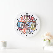 Meerkleurig Nautical Anchor Pattern Grote Klok (Huis)