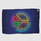 Meerkleurig neonsymbool voor het vredesteken golfhanddoek (Horizontaal)